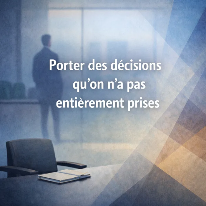 Porter des décisions qu'on n'a pas entièrement prises